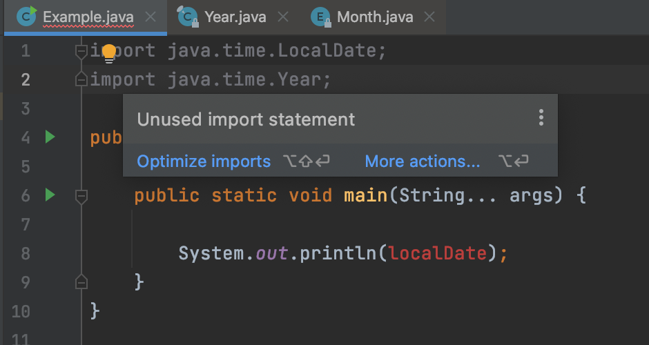 Remove unwanted Java imports shortcut intelliJ